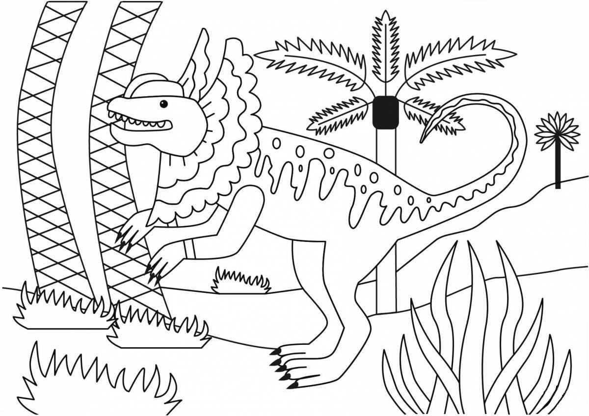 Fun coloring of Dilophosaurus