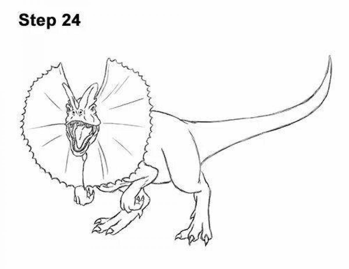 Attractive dilophosaurus coloring page