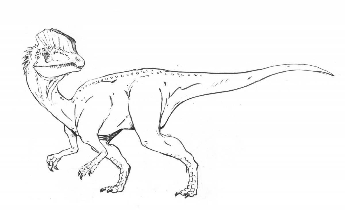 Adorable Dilophosaurus Coloring Page