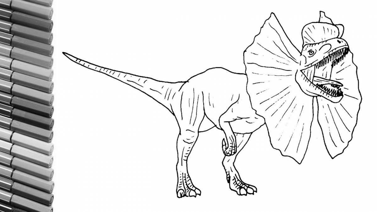 Adorable dilophosaurus coloring page