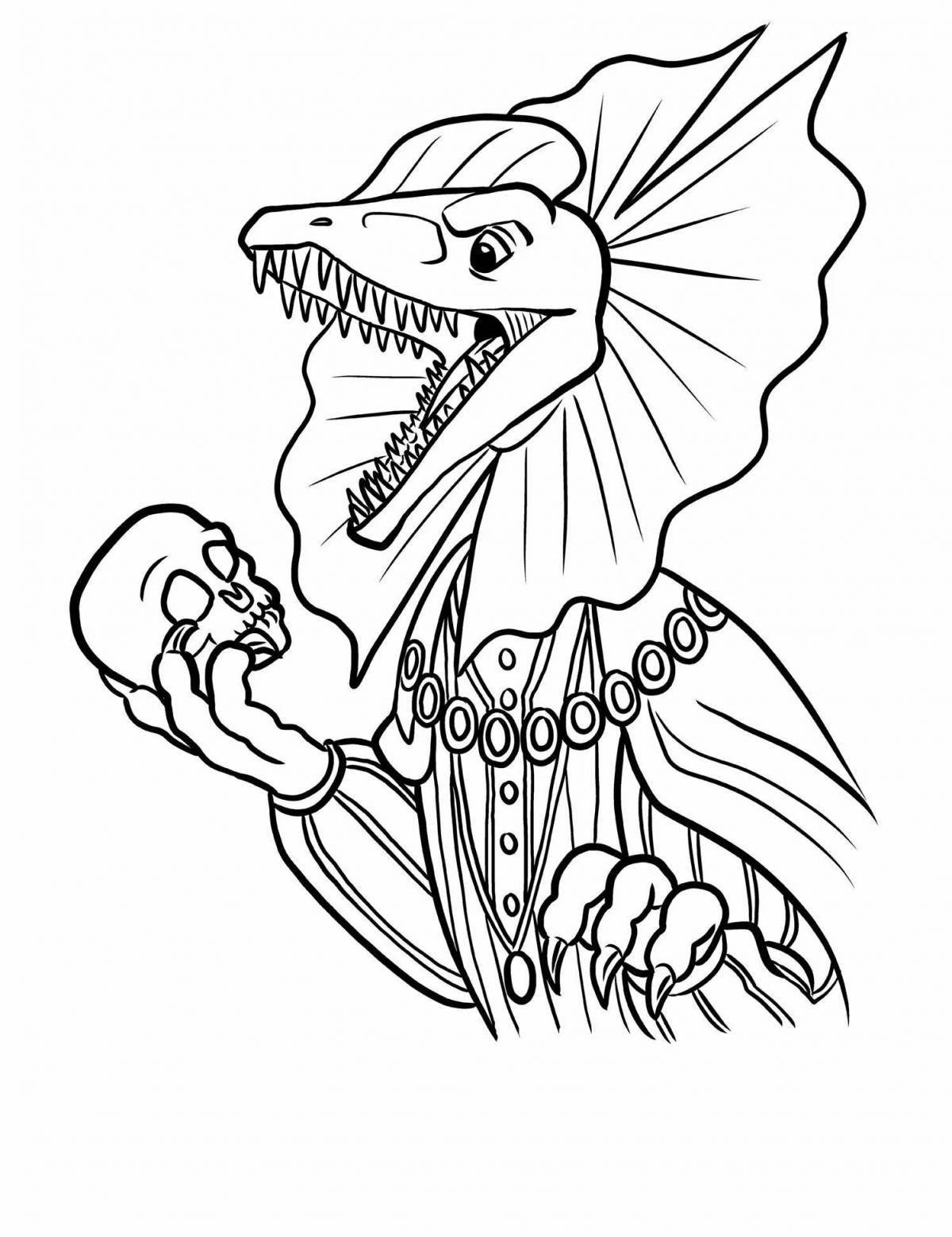 Animated dilophosaurus coloring page