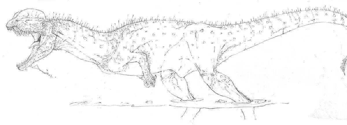 Glorious dilophosaurus coloring page