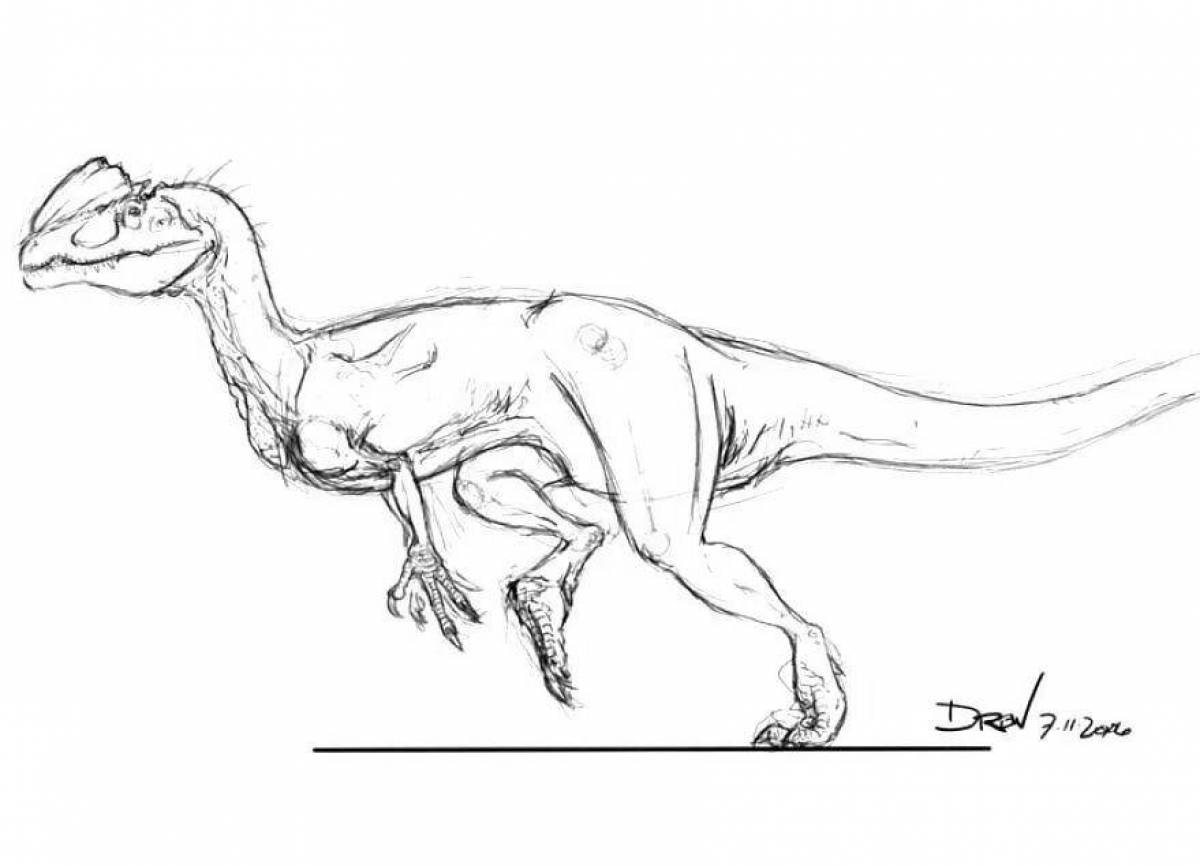 Coloring page graceful Dilophosaurus