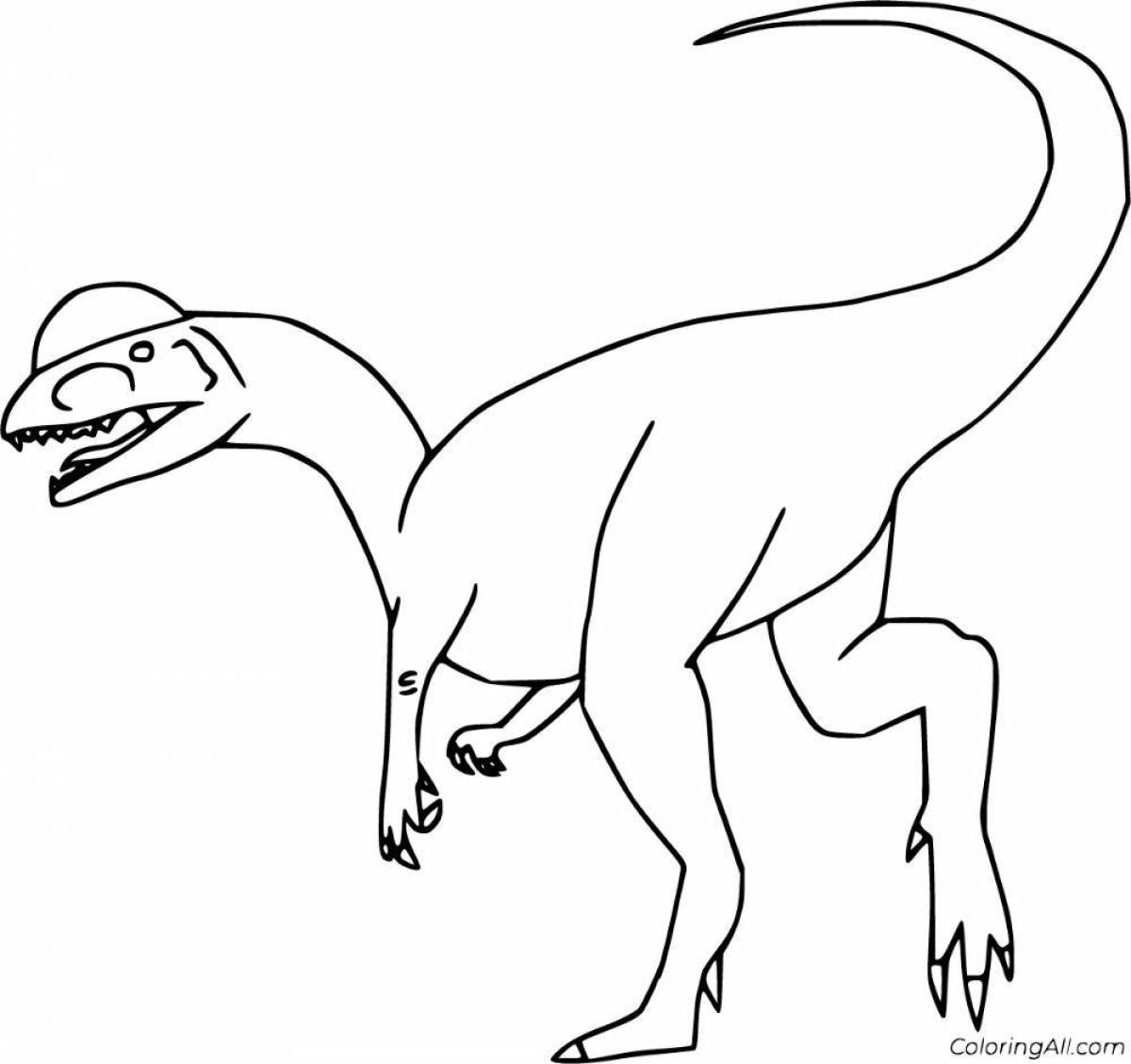 Раскраска очаровательный дилофозавр