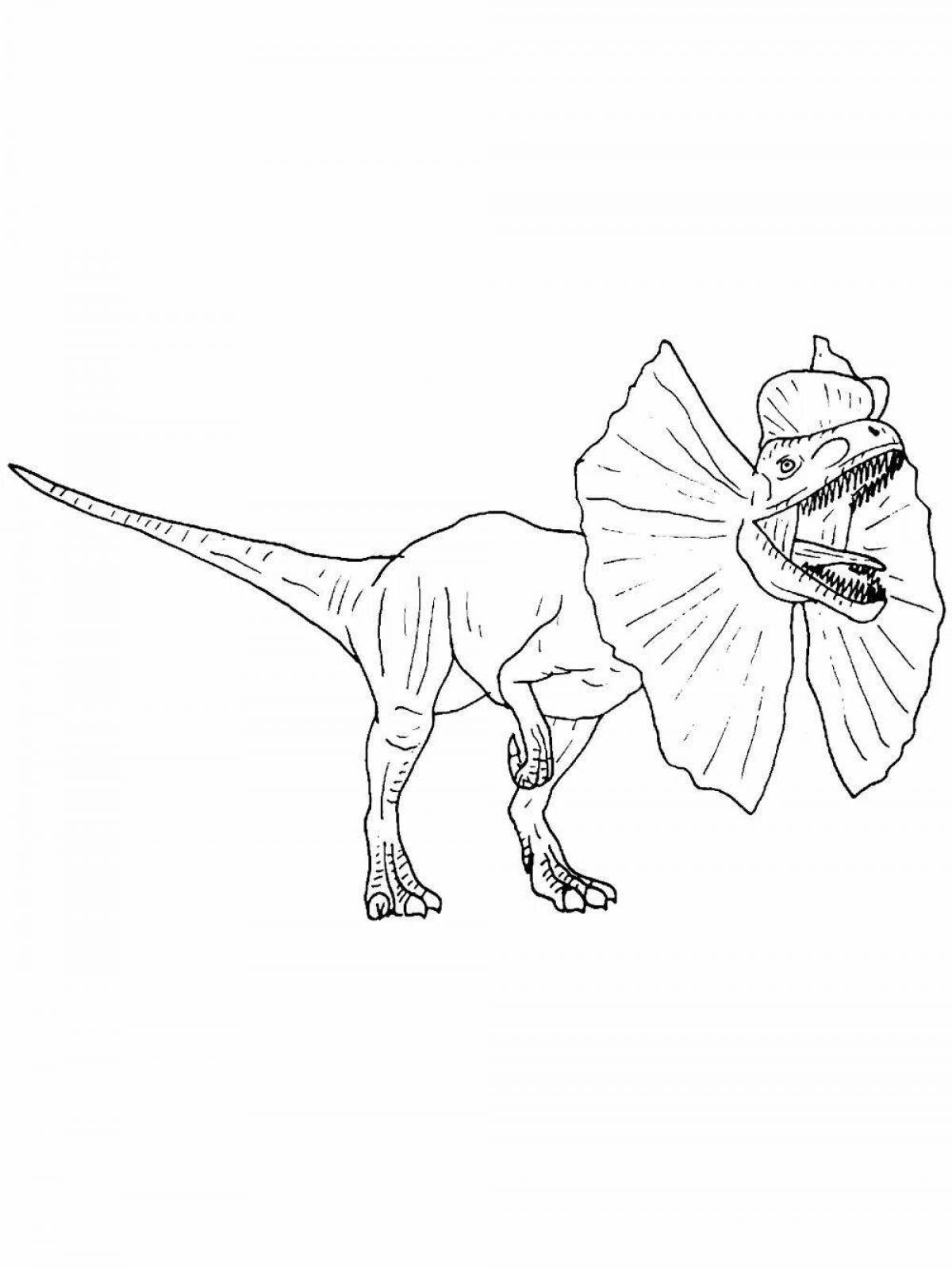 Mysterious dilophosaurus coloring page