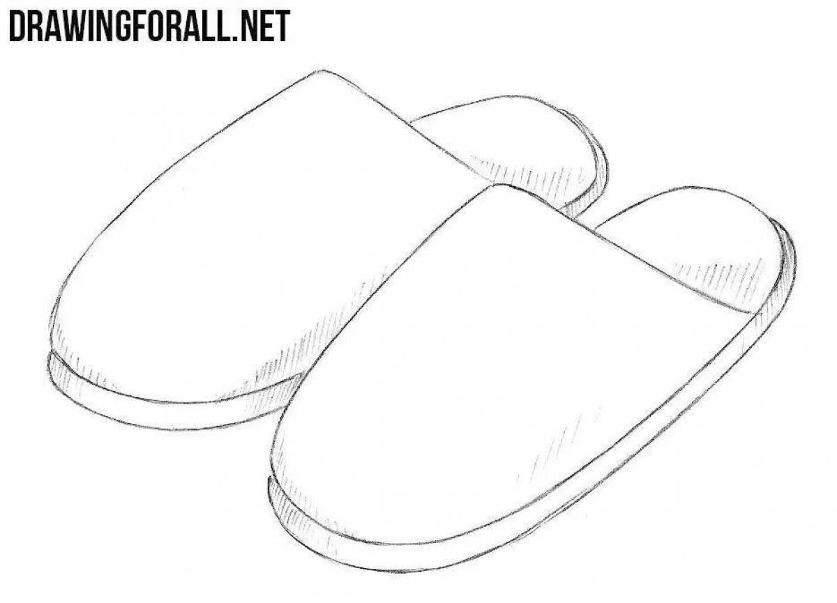 Coloring page nice slippers