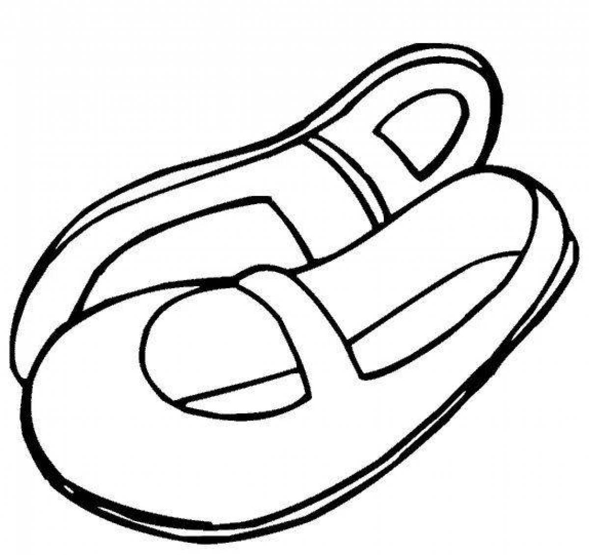 Coloring page bold slippers