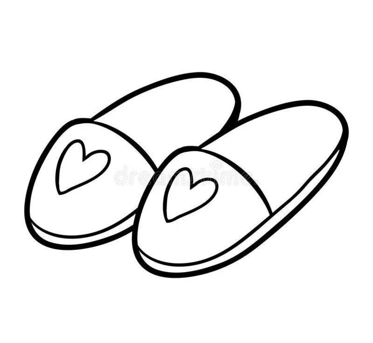 Coloring page humorous slippers