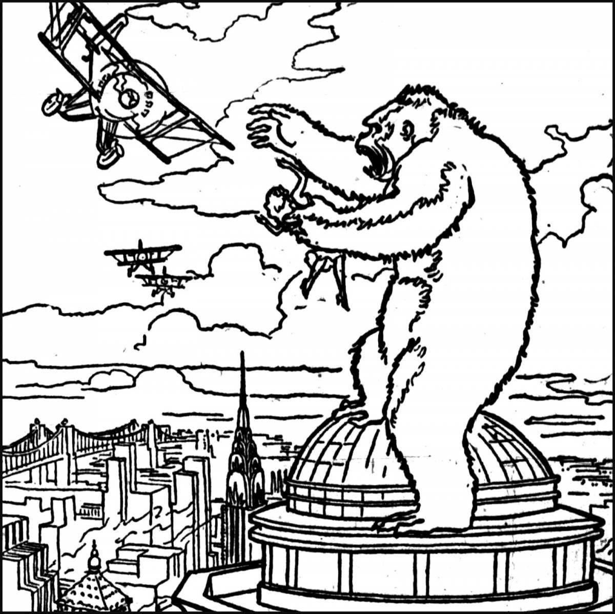 Majestic king kong coloring page