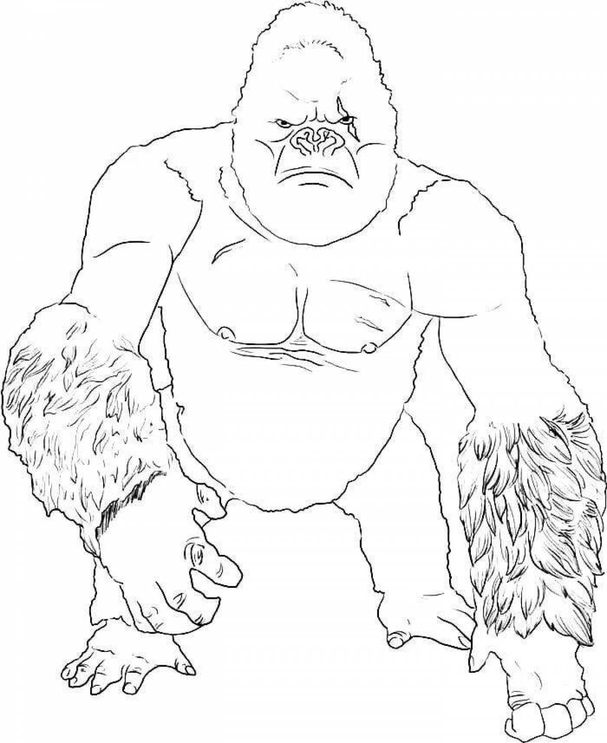 Rampant King Kong coloring page