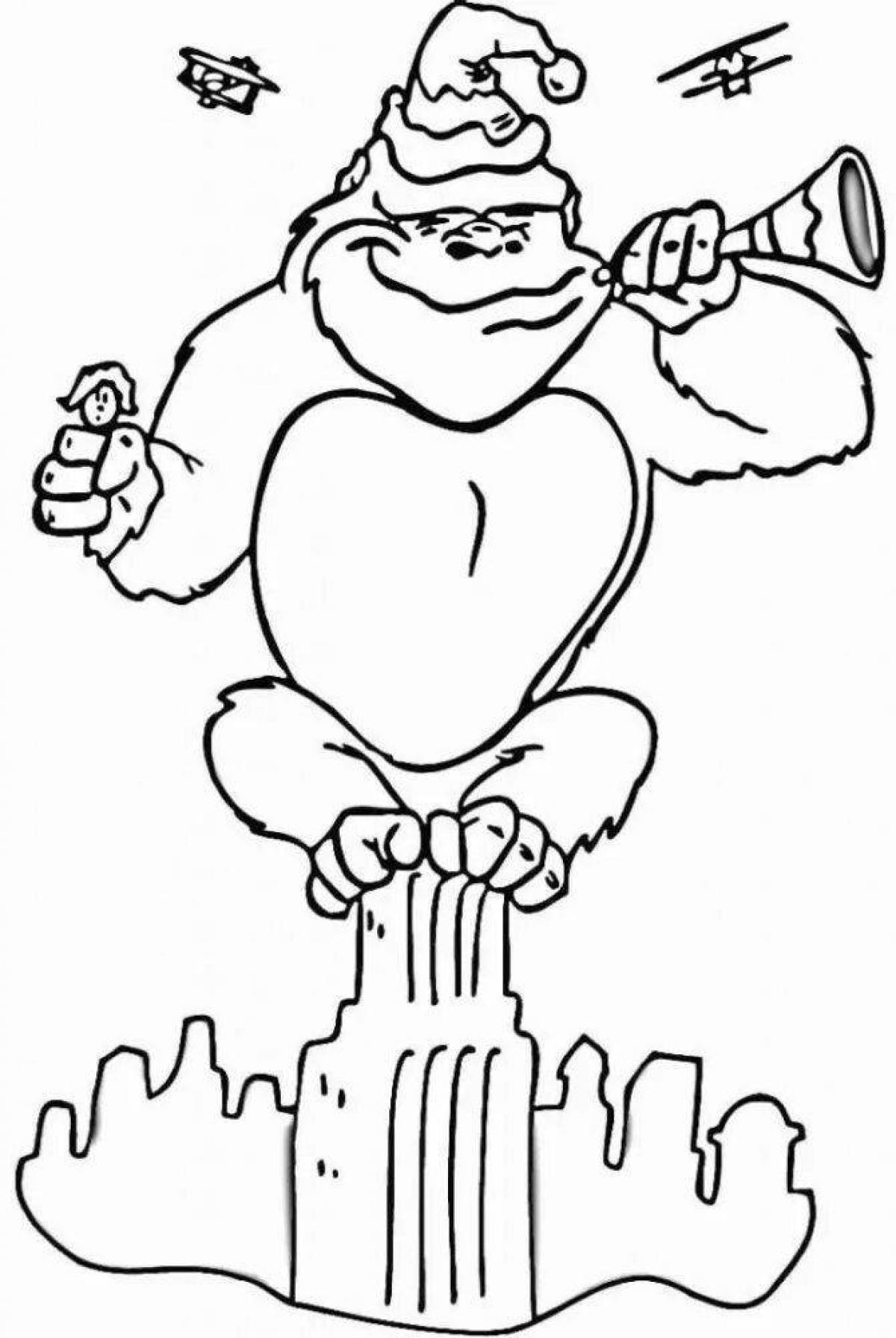 Glowing King Kong coloring page