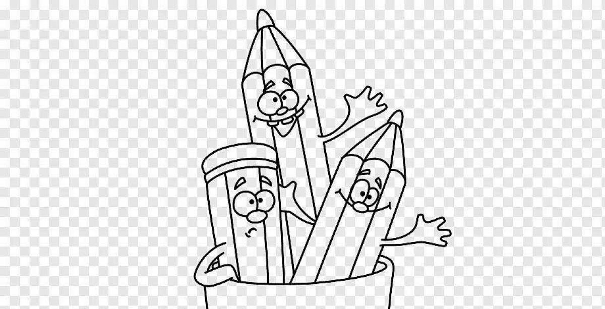 Radiant coloring page baby pencil
