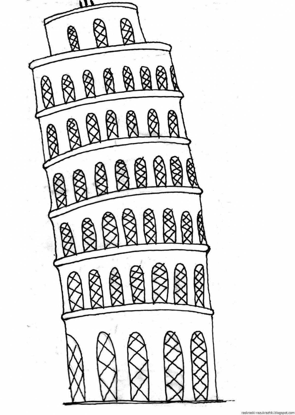 Изысканная раскраска пизанской башни