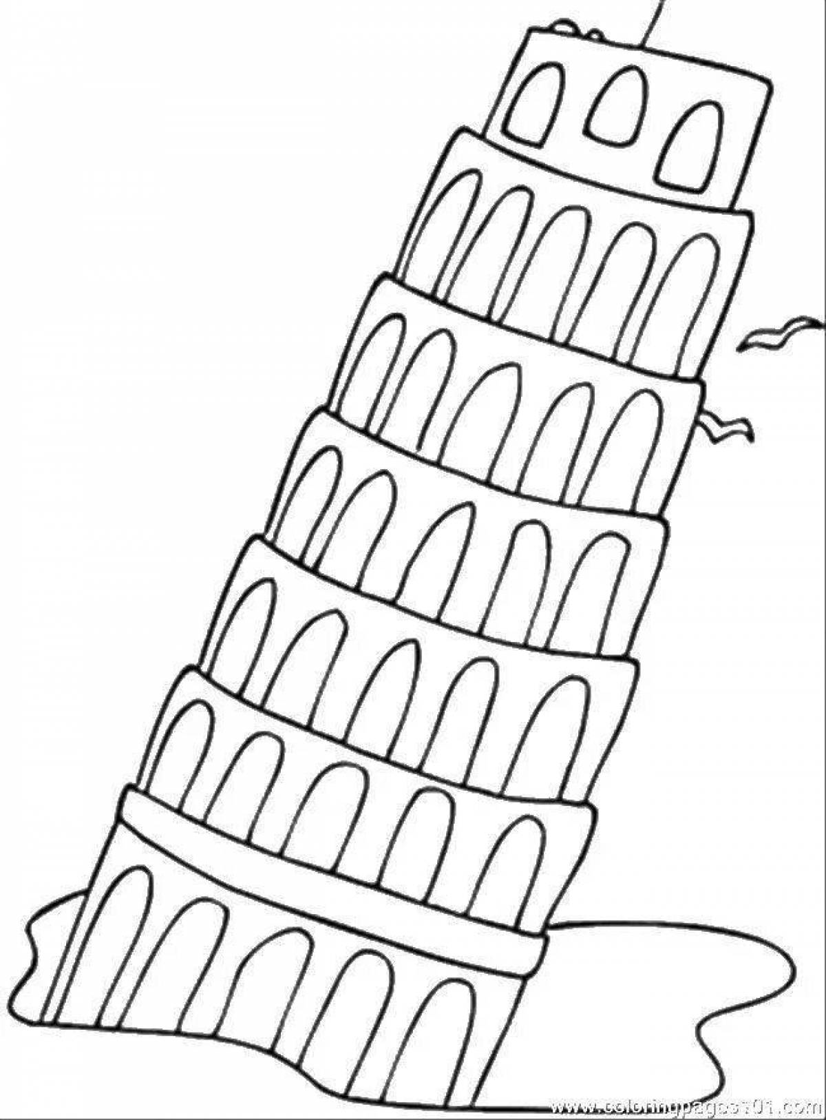 Элегантная раскраска пизанской башни