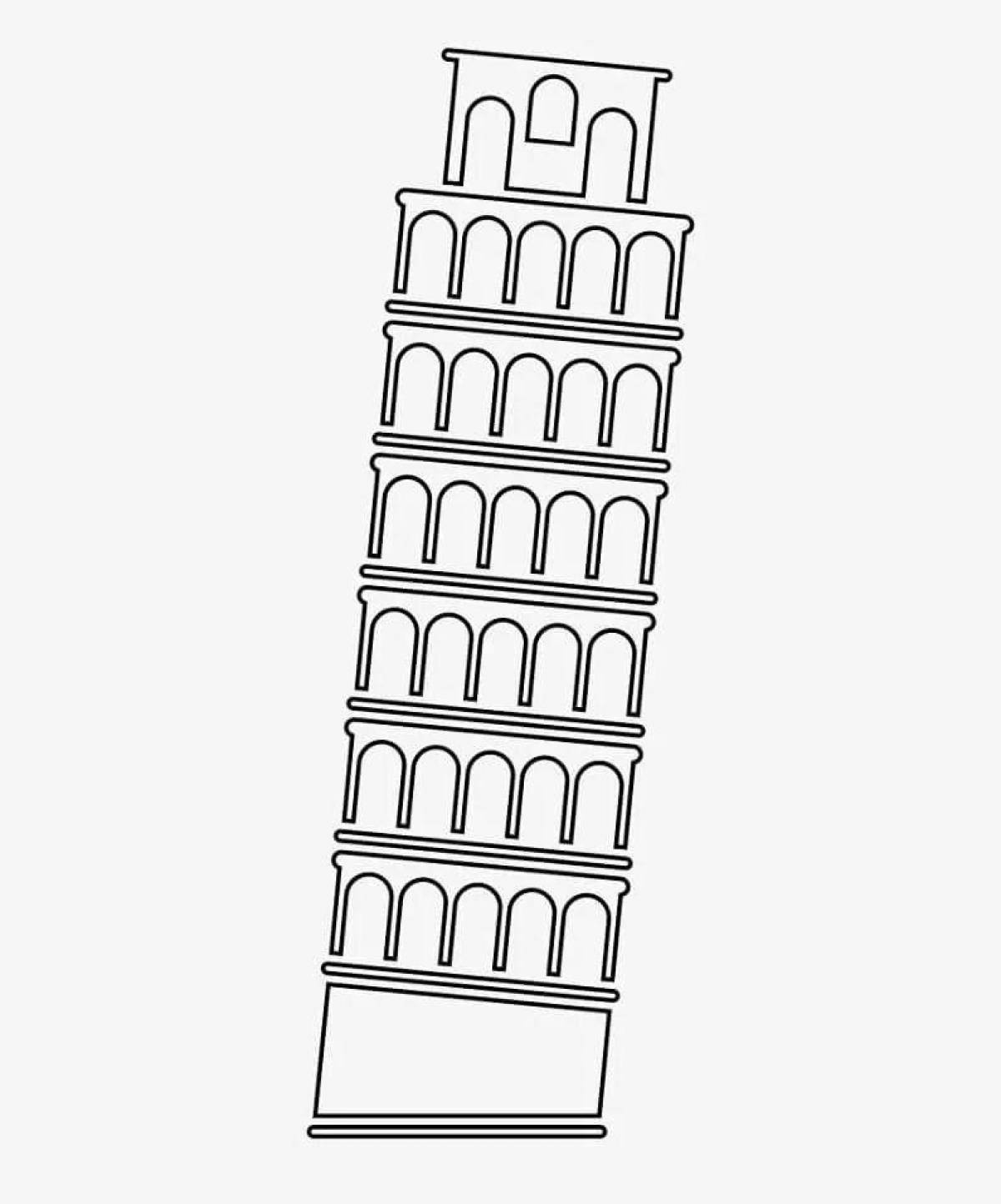 Сказочная раскраска пизанской башни
