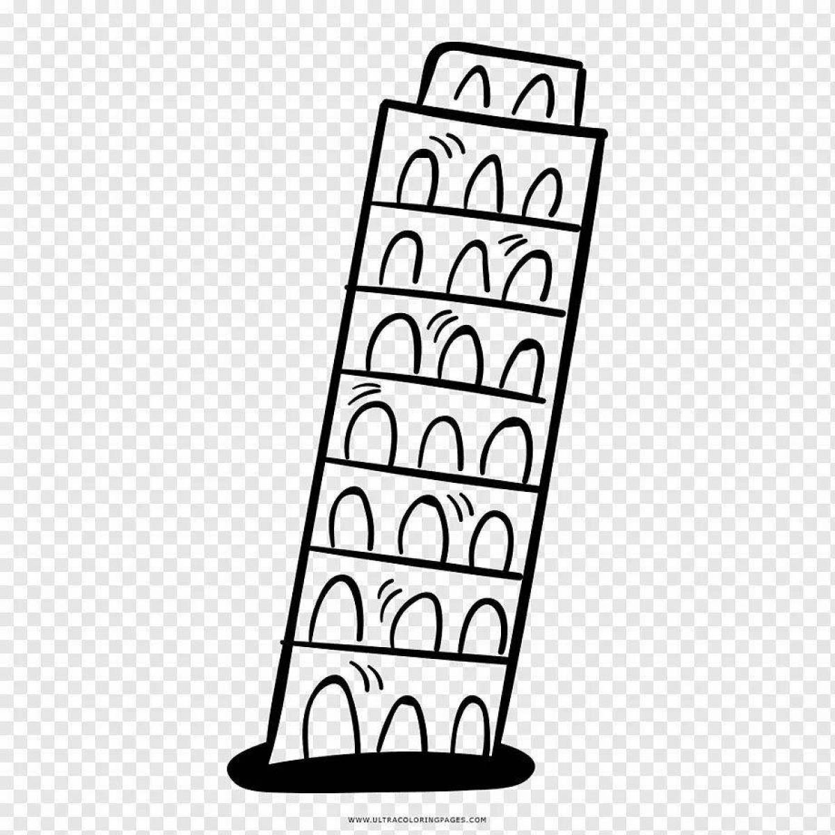 Delightful coloring of the Leaning Tower of Pisa