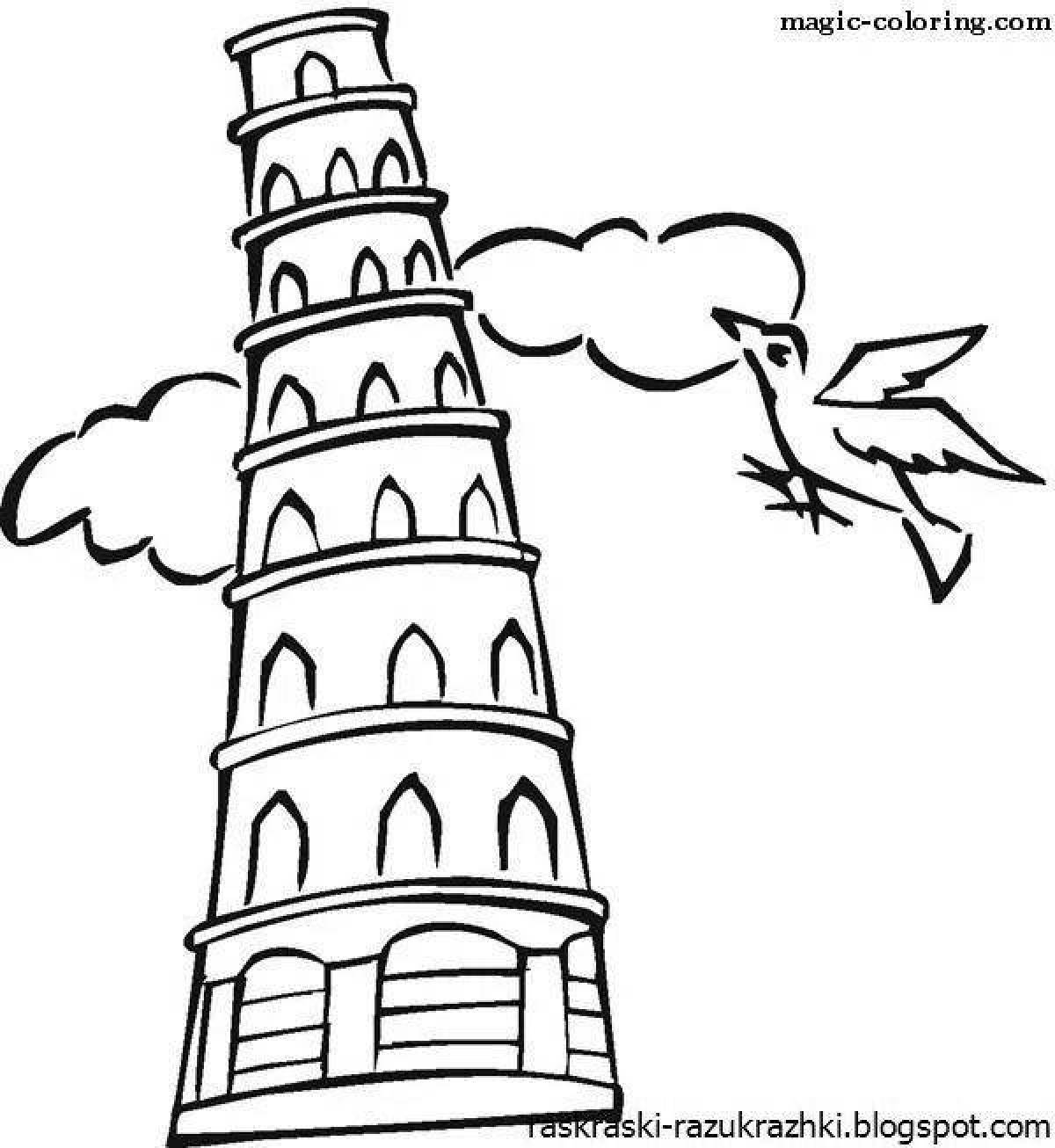 Ослепительная раскраска пизанской башни