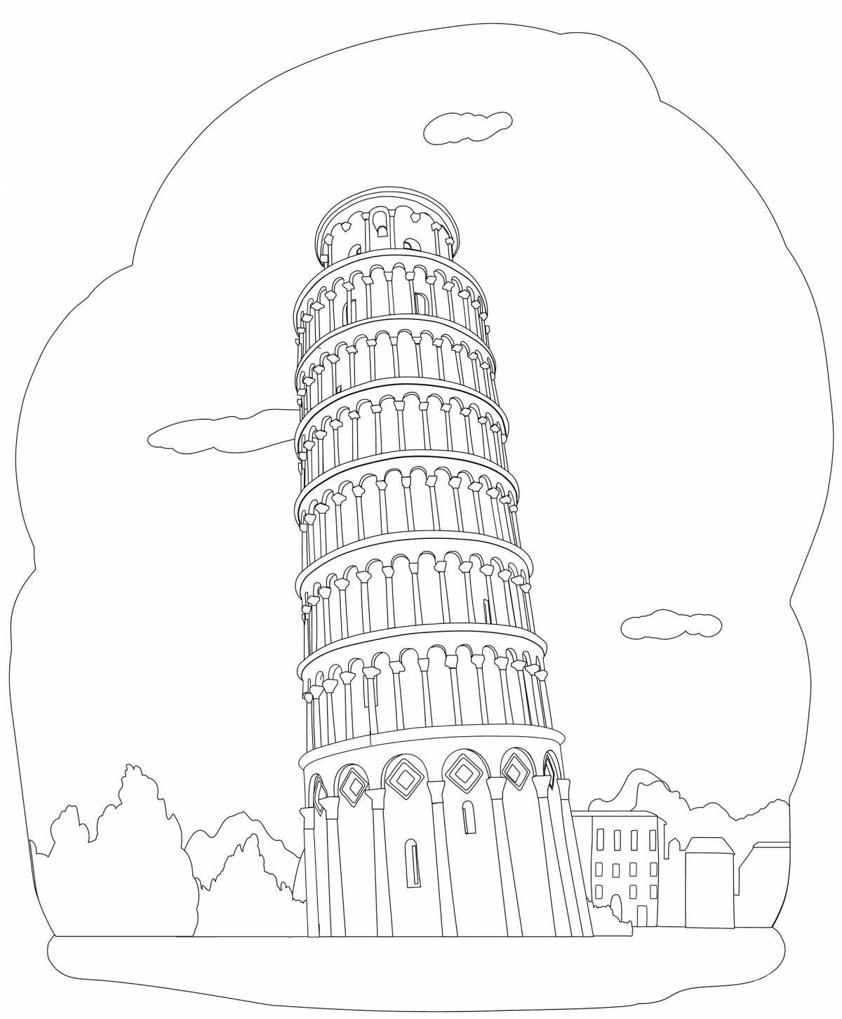 Great coloring of the Leaning Tower of Pisa