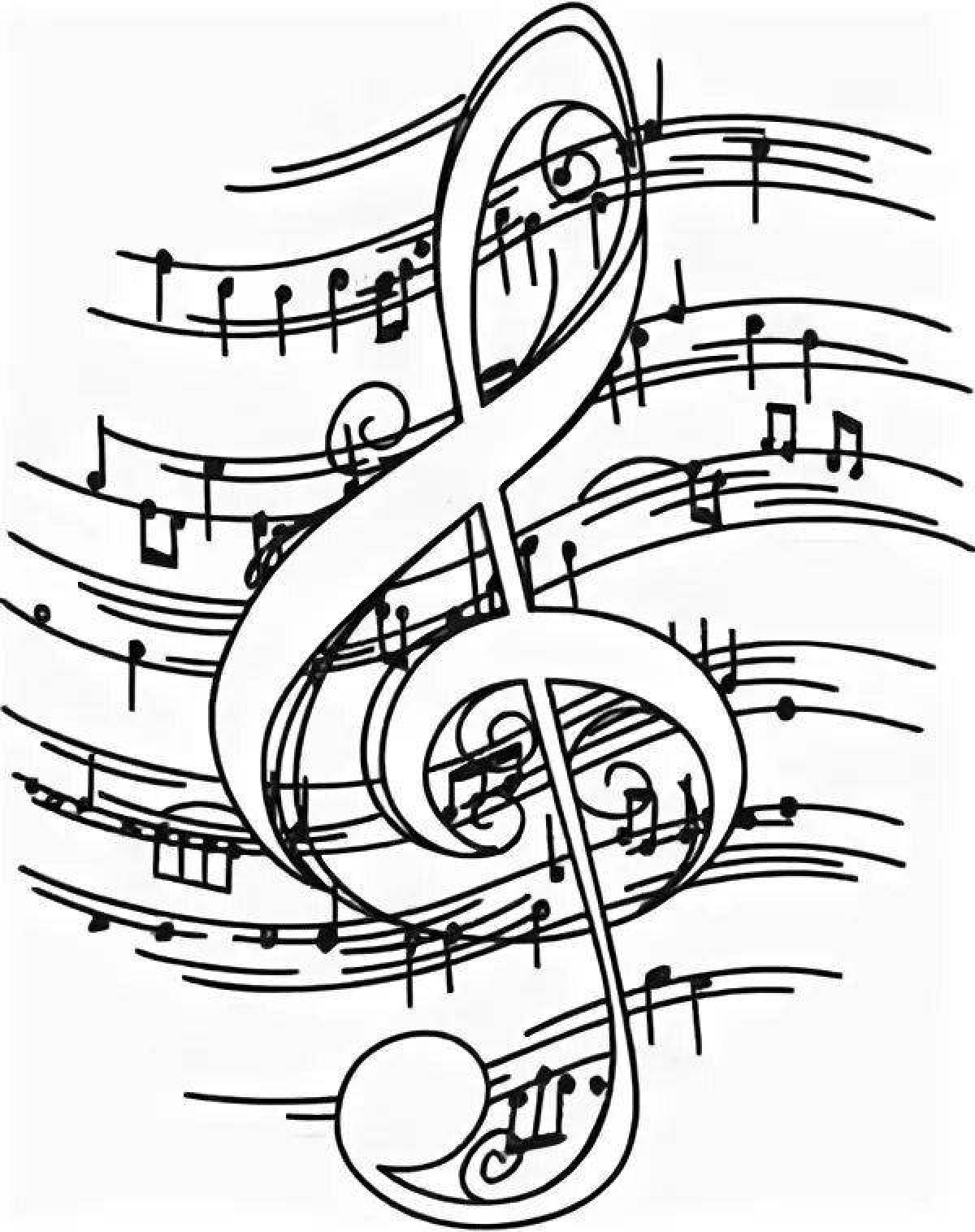 Playful treble clef coloring