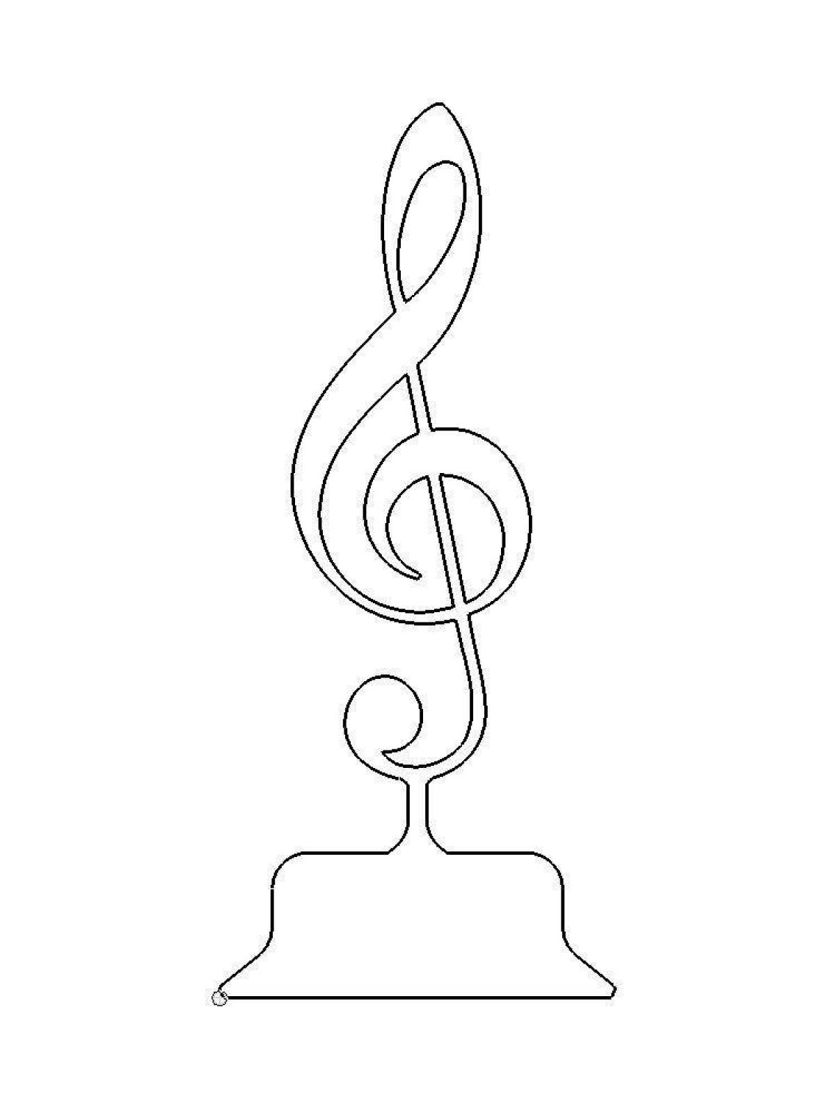 Гармоничная раскраска скрипичный ключ