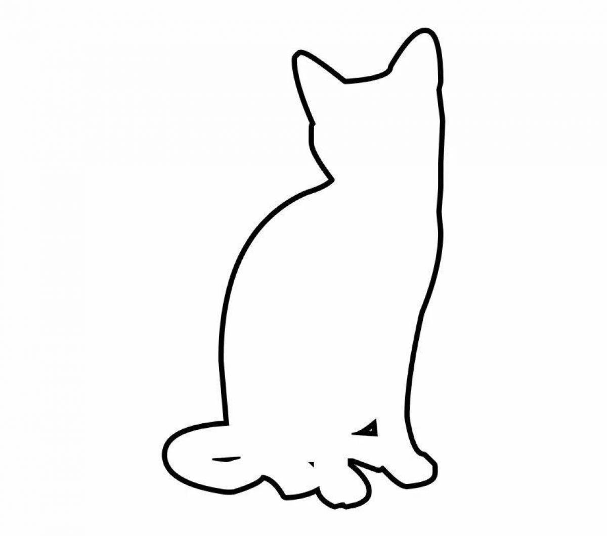Sweet cat outline coloring page