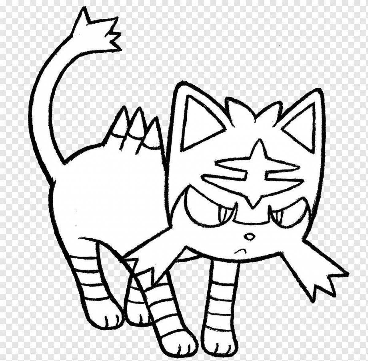 Adorable cat outline coloring page