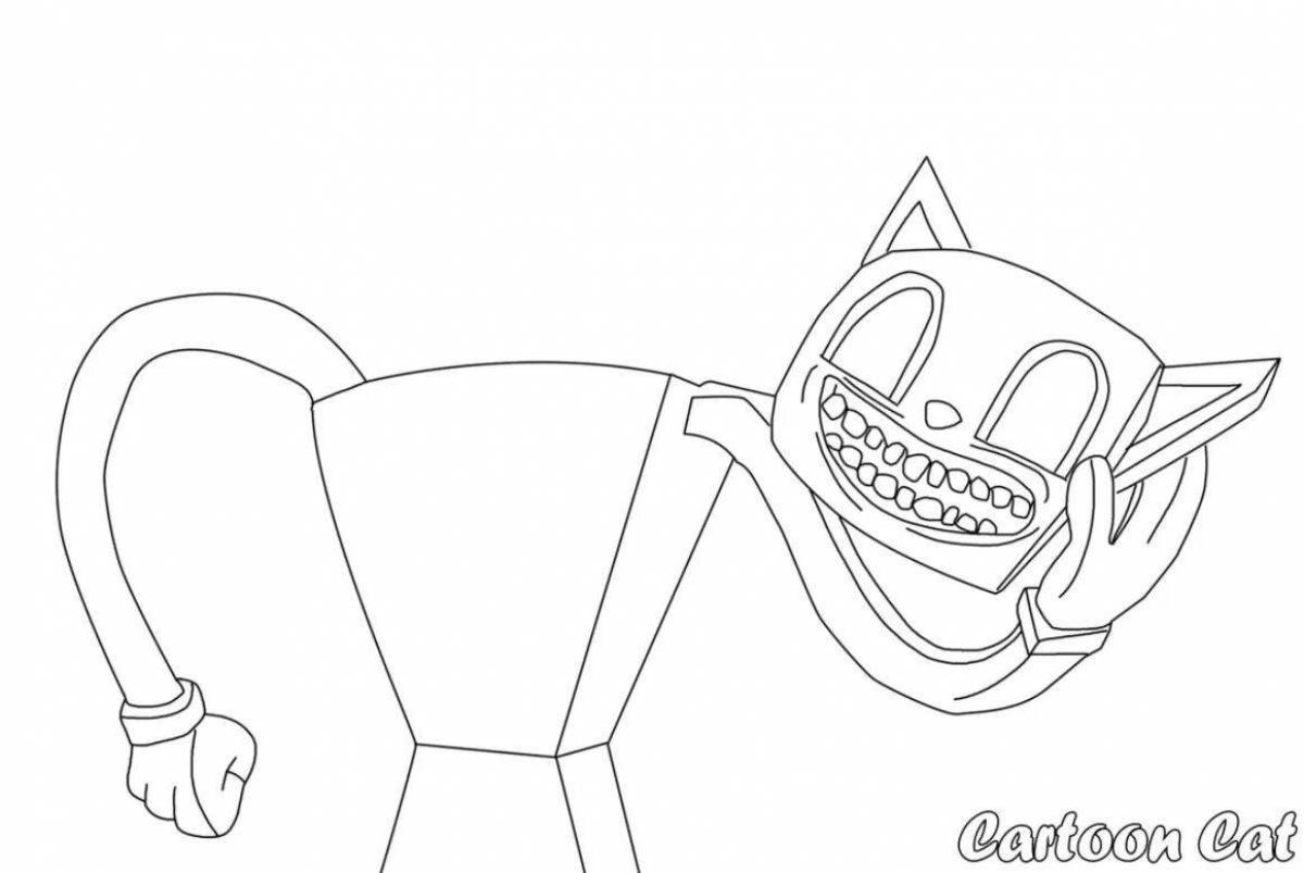 Exquisite cat outline coloring page
