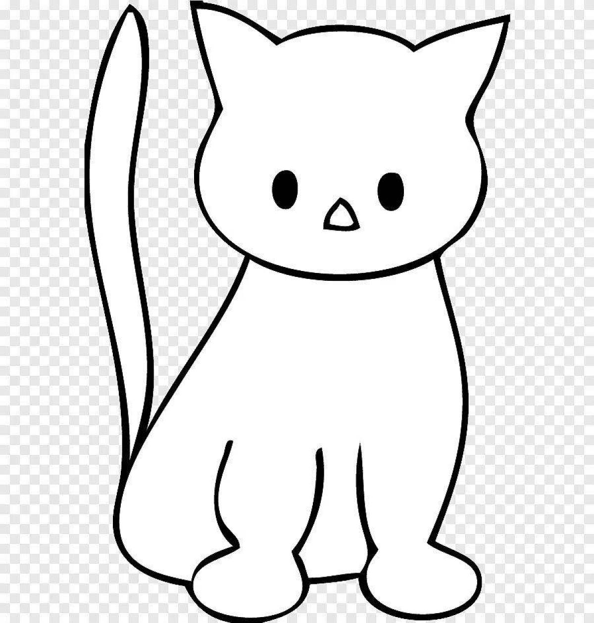 Coloring page stylish cat