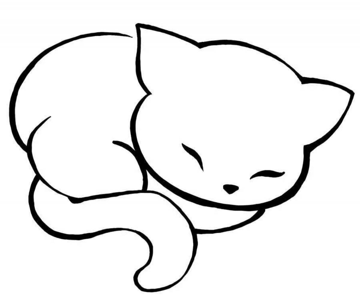 Очаровательная раскраска с изображением кота