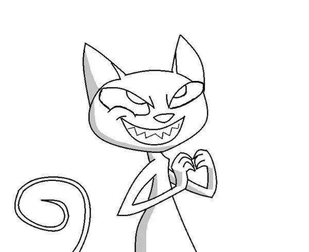 Cat outline coloring page