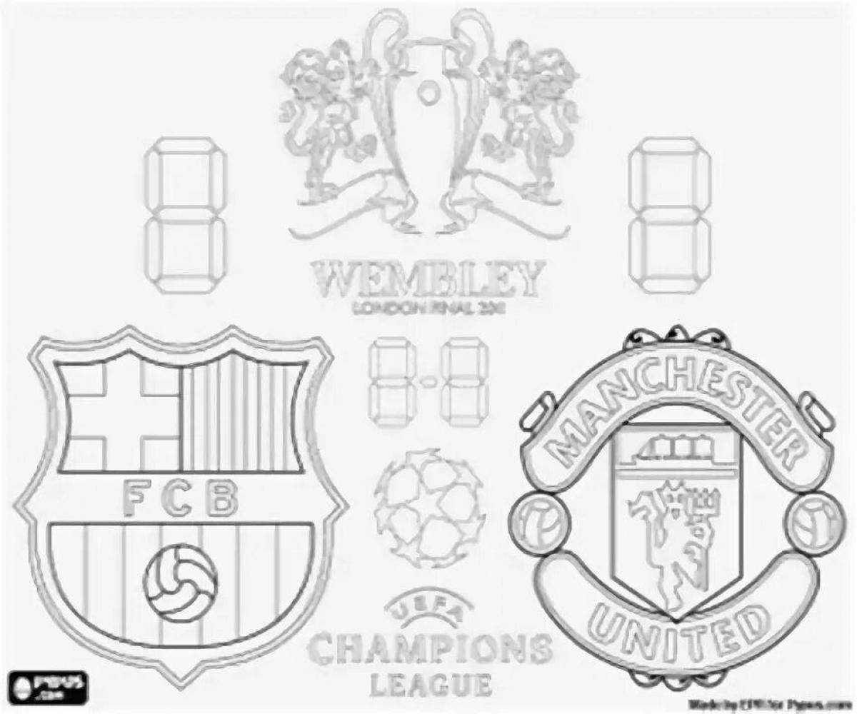 Sparkly manchester united coloring pages
