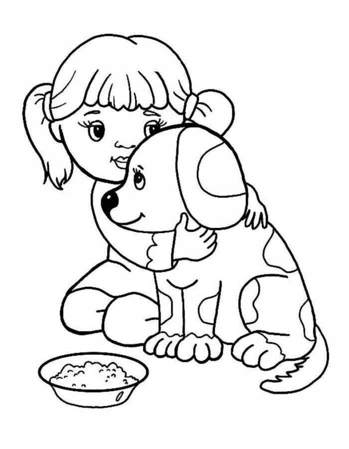 Раскраски Собаки - Картинки-раскраски для детей и взрослых