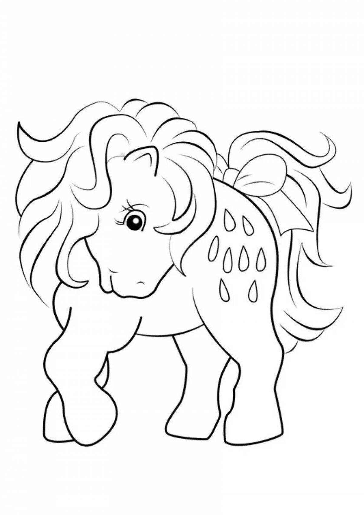 Charming coloring pony horse