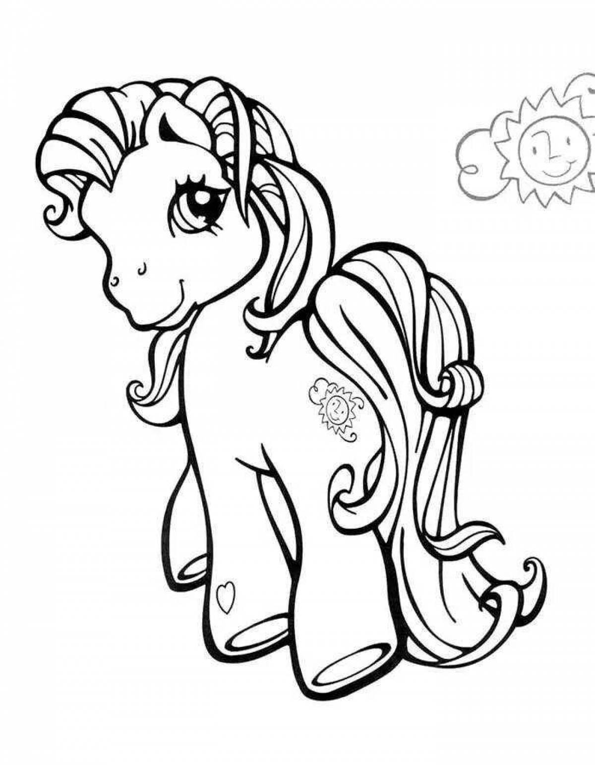 Delightful coloring pony horse