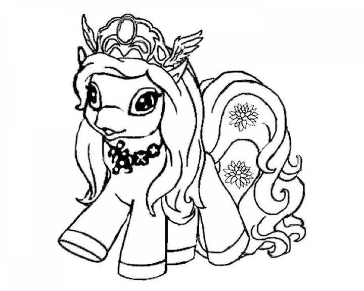 Radiant coloring page pony horse