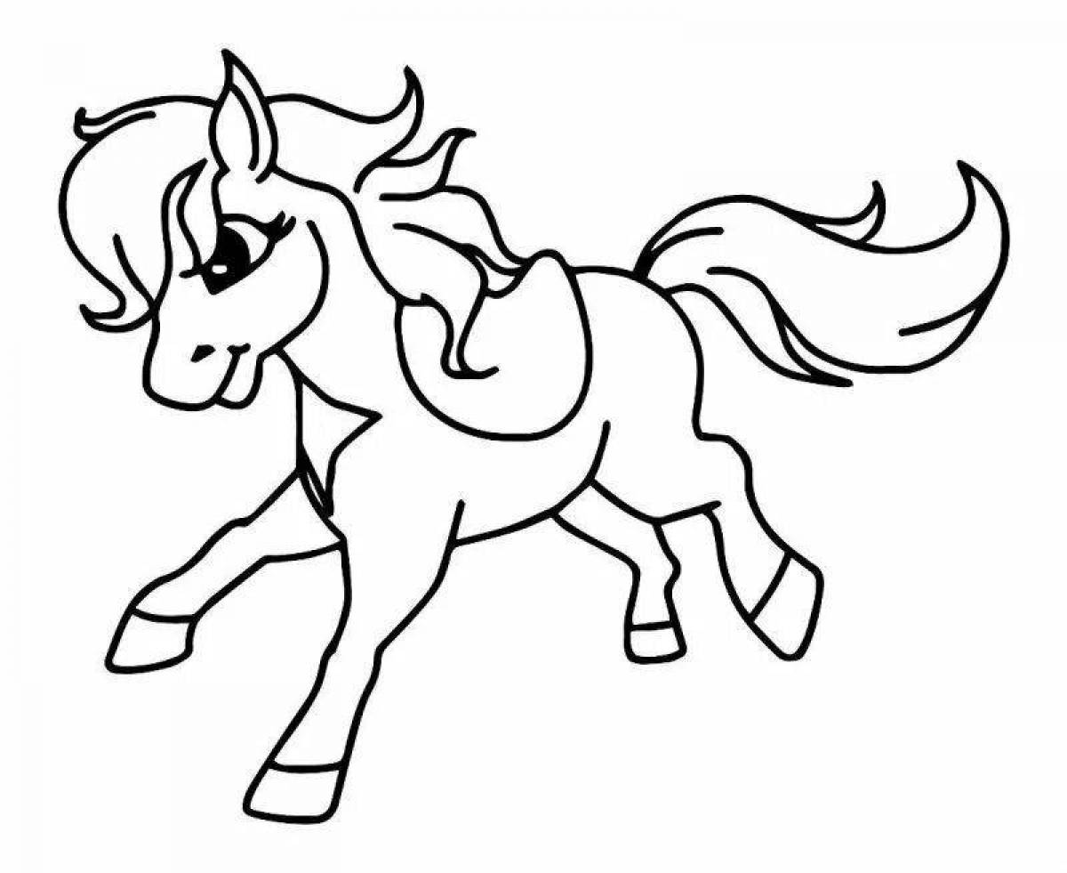 Раскраска Красивая Лошадка Пони – Развивающие иллюстрации