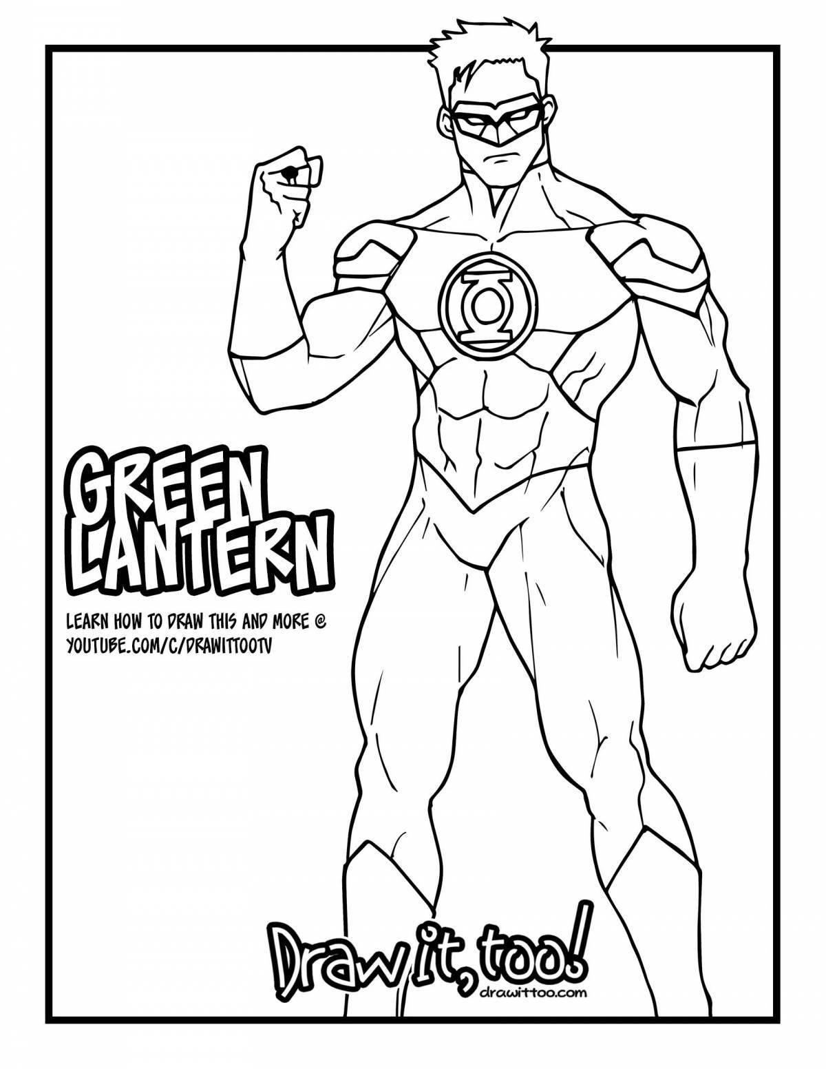 Dazzling green lantern coloring page
