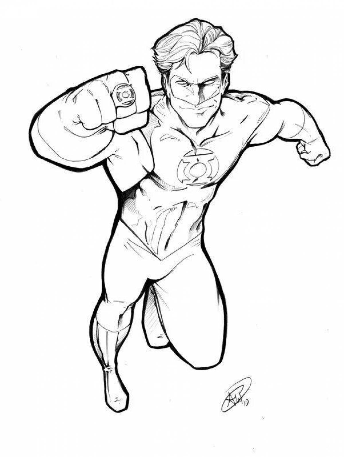 Awesome green lantern coloring page
