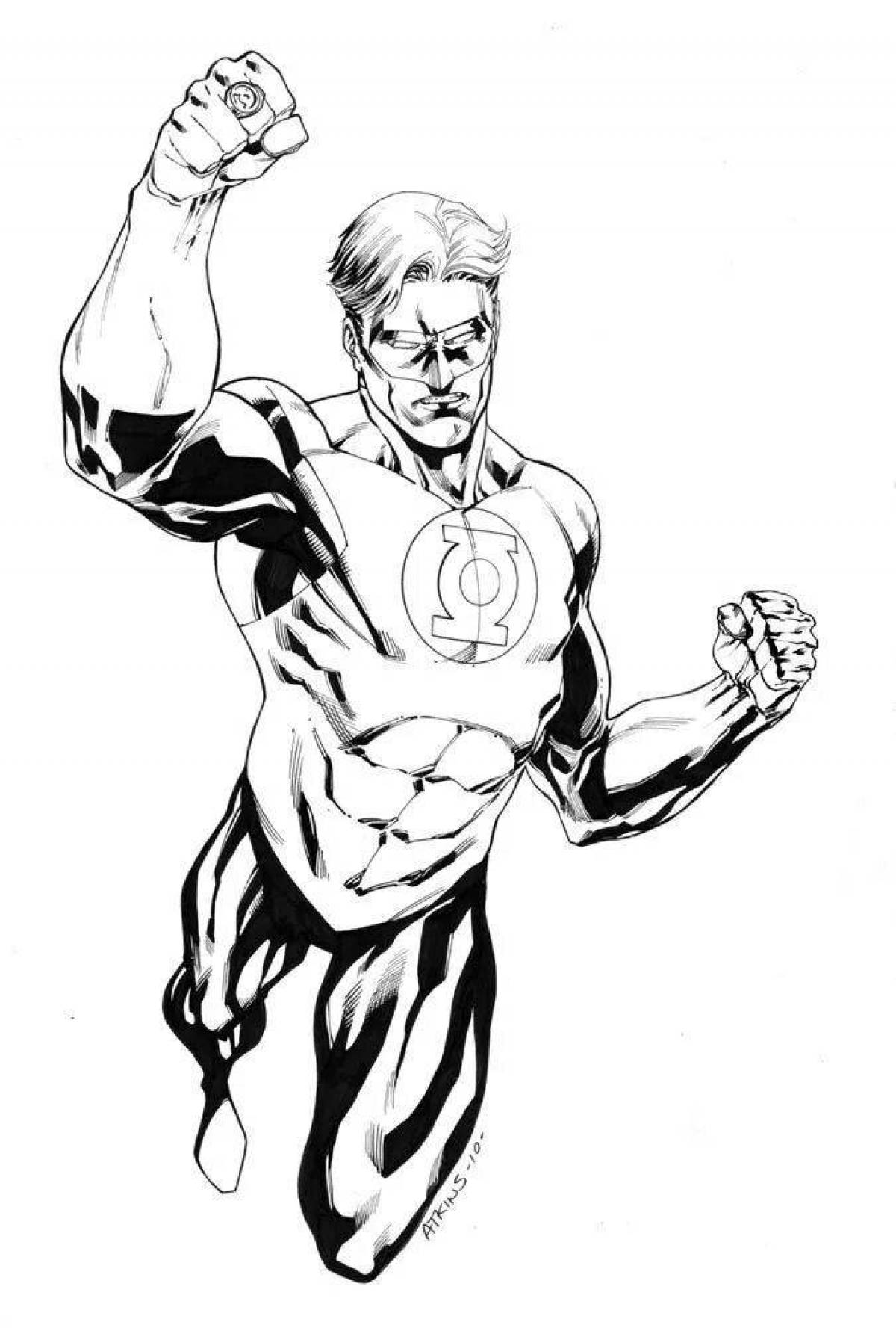 Exquisite green lantern coloring page