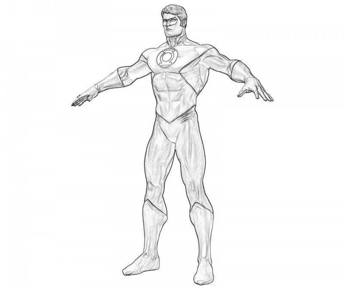 Brilliantly shaded green lantern coloring page