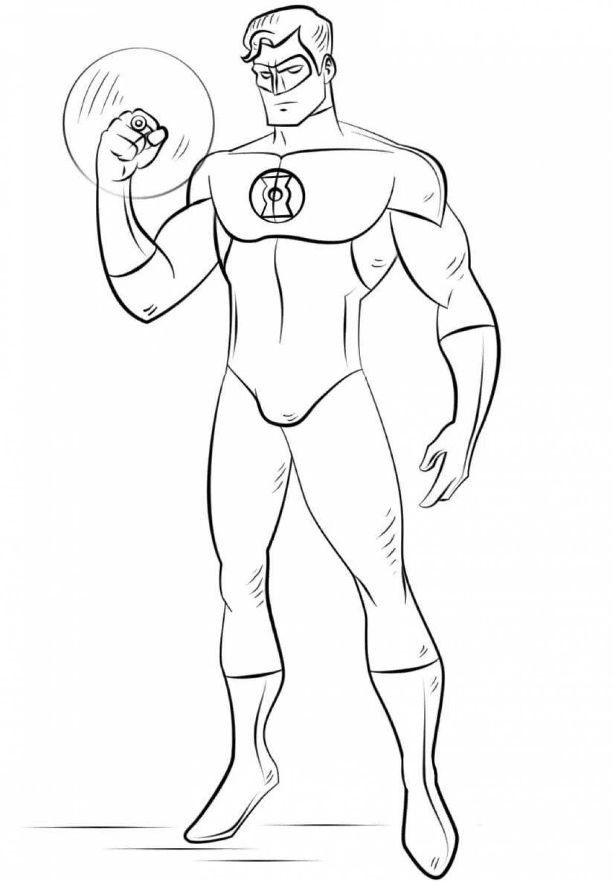 Greatly shaded green lantern coloring page