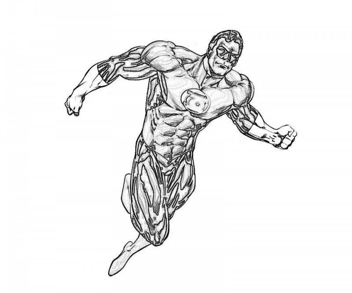Greatly colored green lantern coloring page