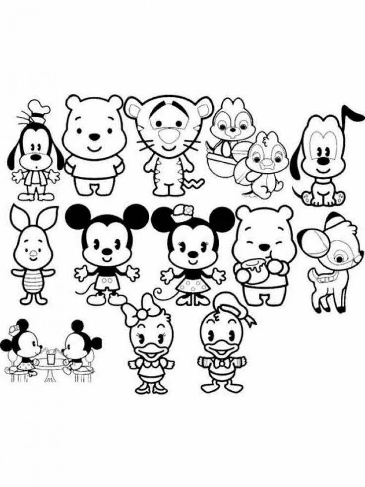 Radiant coloring page mini cute