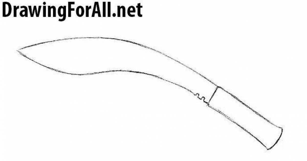 Bright kukri knife coloring page