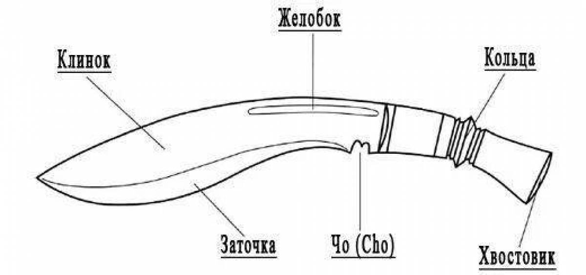 Gorgeous Kukri Knife coloring page