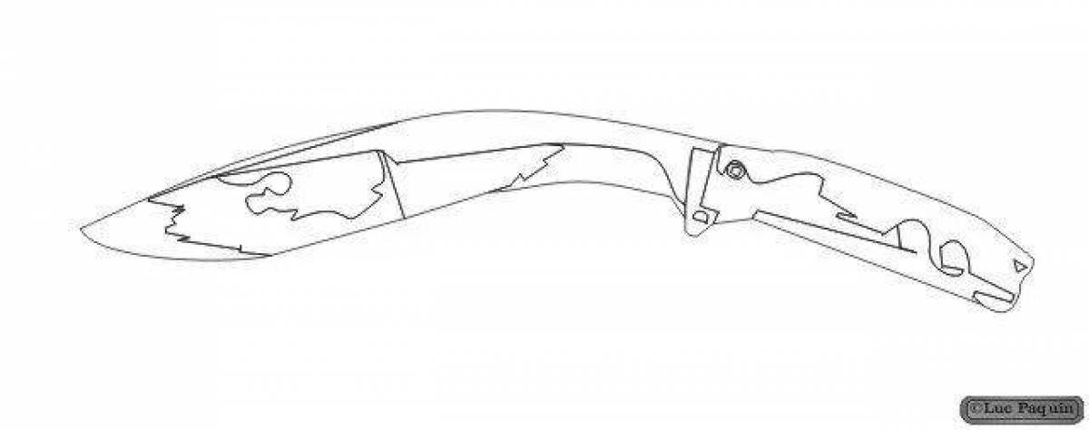 Showy kukri knife coloring page