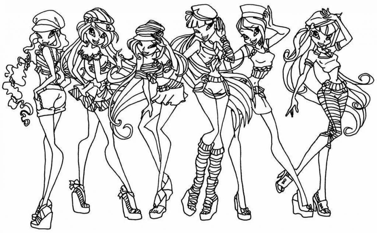 Winx jubilant coloring pictures