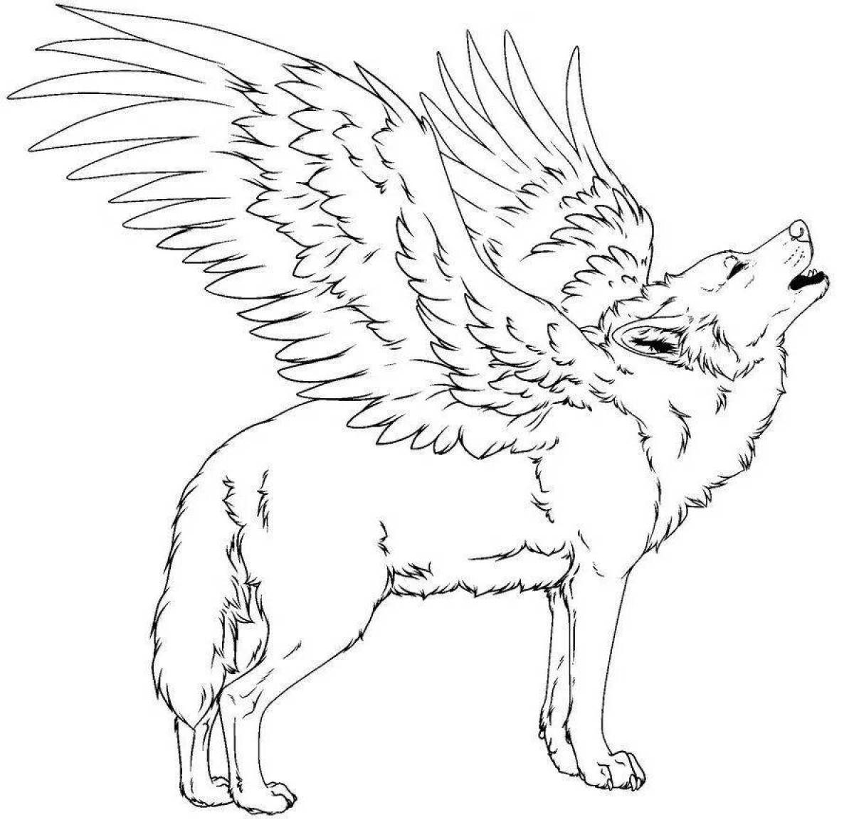 Royal gray wolf coloring page
