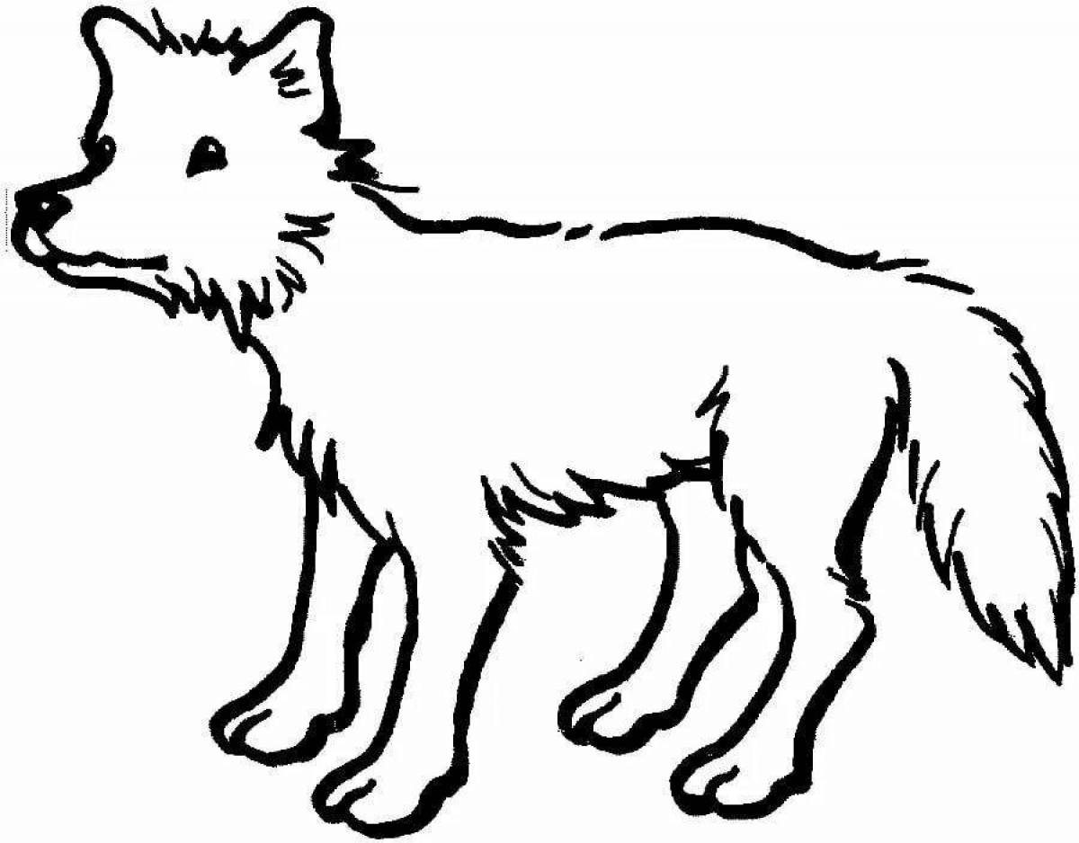 Coloring page graceful gray wolf