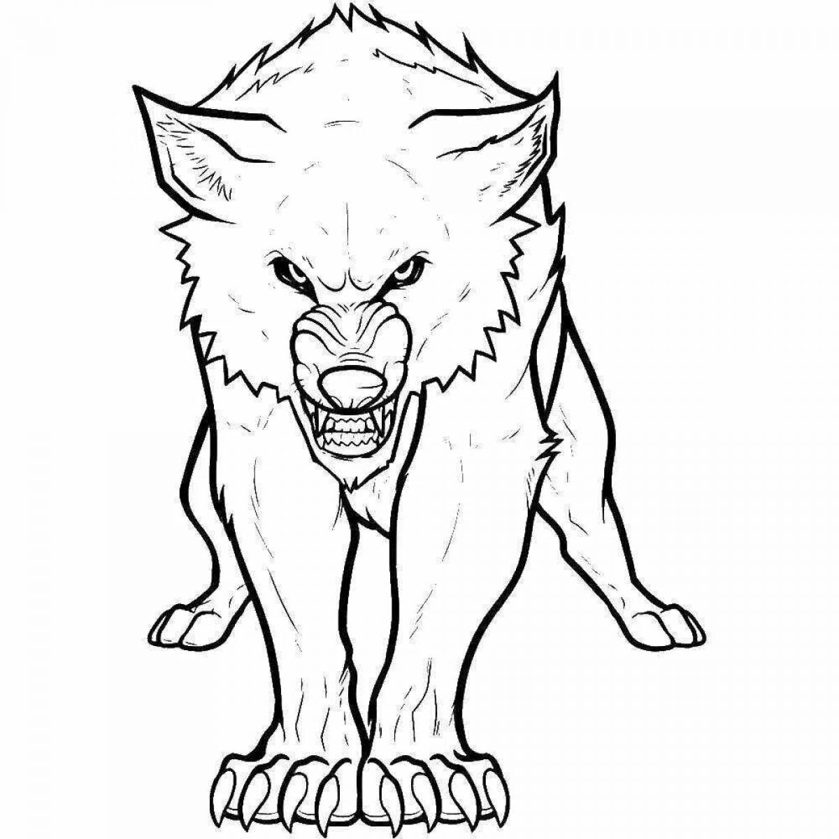Coloring book noble black wolf